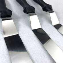 1/3件套中性蛋糕抹刀套装，3件套，27.3/32.2/37.3厘米不锈钢蛋糕刀，烘焙工具，常用烘焙装饰工具，厨房刀，用于抹面和搅拌面糊，多功能厨房工具，畅销产品 - 彩色 - 查看 8