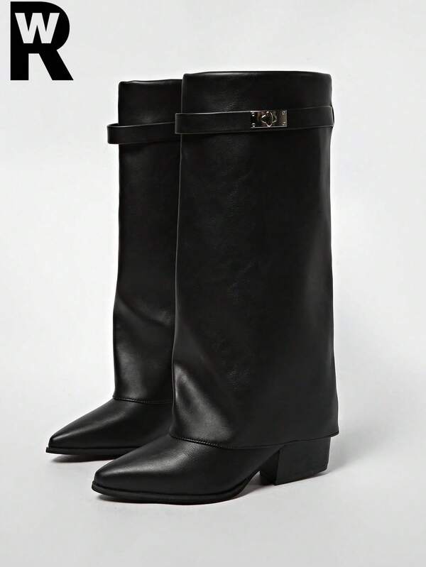 2025秋冬新款女士麂皮尖头高跟踝靴，粗跟，华丽棕色美拉德纹靴，修身版型，靴子