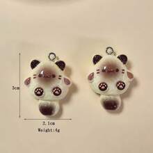 10/20个树脂可爱暹罗猫动物吊坠，适合DIY项链、手链、耳环、钥匙扣等饰品制作 - 彩色 - 查看 4