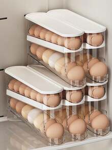 Khay đựng trứng xếp chồng nhiều mảnh, giá đựng trứng lăn cho tủ lạnh, hộp đựng đồ trên cửa tủ lạnh nhà bếp - Nhiều màu - Xem 9