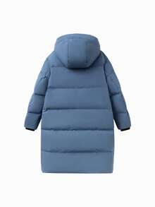 Balabala 男孩和女孩羽绒夹克 可爱连帽 冬季 2024 外套 - 灰藍 - 查看 3