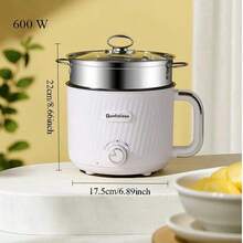 RAF 便携式电煮锅，电蒸锅，多功能锅，适合1-3人使用，使用方便，蒸煮一体，不粘锅，可煮鸡肉、面条、米饭、粥、火锅、蒸鸡蛋、包子等各种食物，必备多功能锅 - 美規A型插(110-127V) - 查看 13