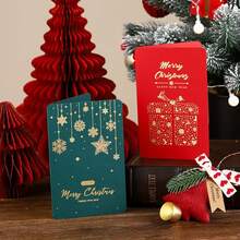 24/12pcs Christmas Greeting Cards With Gold Foil Accents, Holiday Designs, Suitable For Seasonal Greetings, Christmas Gifts, Assorted Styles, Random Delivery, Merry Christmas - Multicolor - View 9