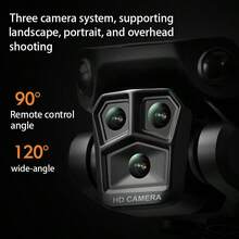 Unmanned Aerial Vehicle With Three Cameras, Vertical Shooting, Optical Flow, Hovering, Intelligent Obstacle Avoidance, High-Definition Aerial Photography, Four Sided Obstacle Avoidance, Quadcopter, Remote-Controlled Aircraft - Multicolor - View 4