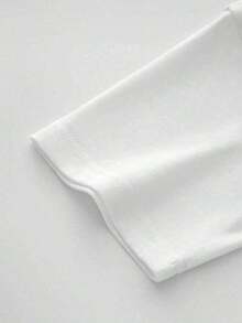 Happy Valentine'S Day Women's Casual Cherry Pattern Round Neck Short Sleeve Women's-Shirt, Women's 220g Round Neck Casual Heavy Cotton-Shirt (1 PC) - 白色 - 查看 5