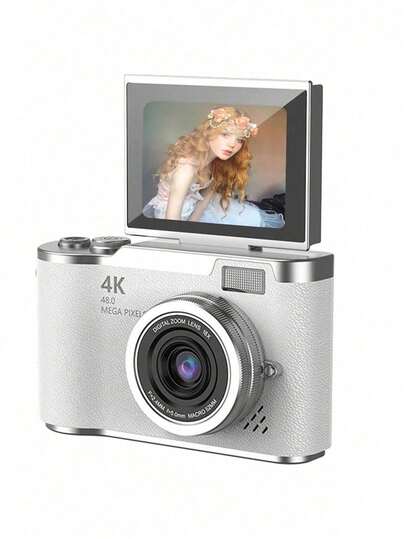 自动对焦 48MP 4K 人脸检测 2.4 英寸翻转显示屏 16 倍变焦可充电电池 袖珍影院数码紧凑型摄像机