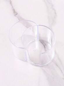 1个透明棉签盒，浴室收纳盒，双隔层棉签和化妆棉收纳盒，梳妆台棉签、化妆棉、牙线收纳盒 - 彩色 - 查看 12