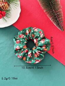 Conjunto de 4 elásticos de cabelo de tecido com elementos natalinos - Papai Noel, listras, floco de neve, sino, boneco de neve e estampa xadrez. Ideais para festas de fim de ano, rabo de cavalo, passeios diários e para um estilo urbano elegante.