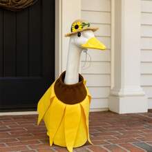 Spring Porch Goose Outfit Cute Dress With Straw Hat For Lawn Goose Statue, Patio Decoration - 彩色 - 查看 2