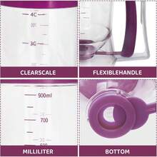 Pancake Batter Dispenser, Kitchen Must Have Tool For Perfect Pancakes, Cupcake, Waffle, Cake & Crepe, Batter Separator Maker With Measuring Label, Easy Pour Baking Supplies For Griddle (Purple),Fast And Precise Batter Funnel - 預設 - 查看 9