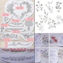 9 piezas de estabilizador de patrones de bordado solubles en agua, estabilizadores de costura con respaldo autoadhesivo - papel de costura fácil de usar para sombreros, guantes, ropa y otros proyectos DIY - Blanco - Ver 3