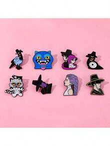 1pc New Badge, Cartoon Style Metal Badge Pendant, Emoticon, Pin, Brooch, DIY Button Craft - Multicolor - View 2