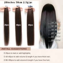 150G Blonde Tape in Hair Extensions 100% Remy Real Human Hair Tape Extensions, Invisible Seamless PU Skin Weft Hair, Remy Straight Double-Sided Tape Adhesive Glue In Extensions, 16-26 Inch, 20PCS/PACK, Ash Blonde Highlighted Bleach Blonde (#P18/613) - Natural Black - Übersicht 5