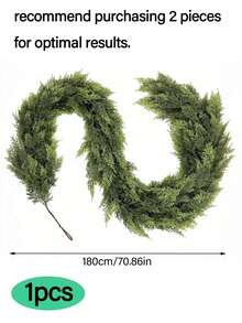 70.86 Inch Realistic Simulated Christmas Vines, Fox Vines, Norwegian Pine Wreaths - Perfect For Christmas, Dining Room, Mantel And Outdoor Decorations, Farmhouse Christmas Decorations, Plastic Wreaths, Best For Christmas!