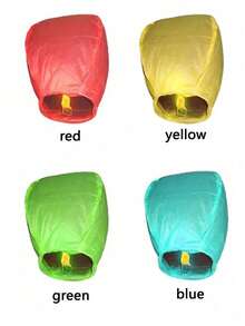 20pcs/10pcs/5pcs/3pcs Set Flame Resistant Paper Lanterns/Sky Lanterns/Wish Lanterns, Oval Shape, White Paper - Multicolor - View 3