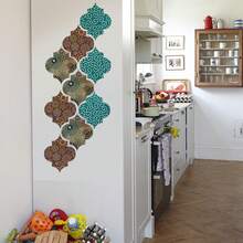 SURELIFE 1pc Islamic Muslim Mosaic Retro Art Mural Wallpaper Cabinets Wardrobe Door Bedroom Living Room Home Decor Waterproof Peel And Stick Wall Paper Wall Stickers Wall Decor Room Decor Wallpaper Peel And Stick