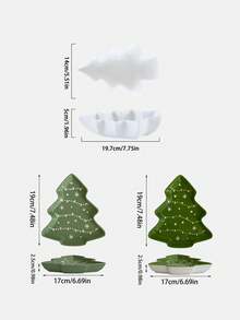 1 件陶瓷圣诞树形托盘，绿色圣诞树设计姜饼曲奇盘，适合圣诞老人圣诞树零食甜点盘，圣诞派对糖果盘圣诞装饰品圣诞装饰圣诞礼物圣诞派对用品 - 彩色 - 查看 7