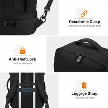 UKEIN 5PCS Travel Backpack Carry On Backpack 42L Flight Approved, Expandable Laptop Backpack With Packing Cubes & Shoe Pocket, Water Resistant Luggage Backpack For Men Women, TSA Approved, Large Backpack - 黑色 - 查看 5
