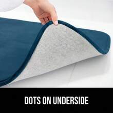 Thick Memory Foam Bathroom Mat Soft Absorbent Bathtub Mats Durable Underside Hine Washable Quick Dry Bathmat Rug Shower And Tub Floor Rugs Bath Accories 61x43 Cm Blue - Blue - View 8