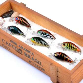 6 piezas de señuelos de pesca miniatura biónica con anzuelo triple, cebo de arrastre para agua dulce y salada