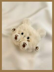 Cute White Bear Plush Earphone Case Compatible With 1/2, Pro, 3, Pro 2, Pro 3 - White - View 2