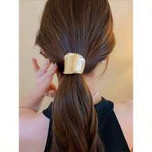 1 Pieza Pasador De Pelo Metálico Con Diseño Hueco Para Coleta, Sujetador De Coleta Con Dientes, Lazos De Pelo, Bandas Elásticas Para El Cabello, Scrunchies, Cuerda Para El Cabello, Liga Para El Cabello - Nhiều màu - Xem 4
