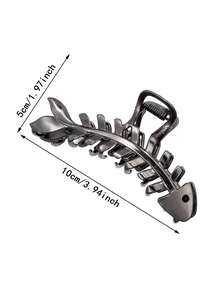 3个极简金属鱼骨发夹，高端发爪，适用于马尾辫、后脑勺半丸子头，适合日常、派对、节日、假日、生日、情人节、感恩节、复活节、母亲节等场合，创意礼物 - 彩色 - 查看 5