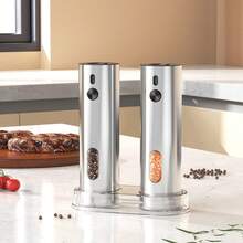 Rechargeable Electric Salt And Pepper Grinder, Adjustable Coarseness, LED Light, One-Handed Operation, Convenient For Home Use, Outdoor Picnics, Or As A Holiday Gift! Kitchen Gadget, Available In Single Or Double Pack. - Multicolor - View 9