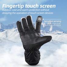 Winter Cycling Gloves Non Slip Touch Ski Gloves Snowboard Accessories Waterproof Pocket Warm Men's And Women's Gloves - Violet Purple - View 3
