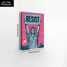 1Pc Framed Canvas Wall Art Resistance, No America Kings In America Protest Sign, Political Activist Poster, Rally Sign, Resist Protest Poster - 彩色 - 查看 17