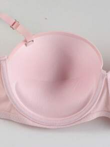 3 pezzi Reggiseni di supporto con ferretto, di colore tinta unita semplice, stile fisso comodo per le donne - Multicolore - Visualizzare 3