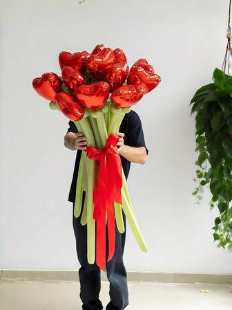 1set Heart Shaped Balloons - Light Pink And White Latex Party Decorations With Ribbon For Birthdays, Weddings, Valentine's Day, Anniversaries, New Year's - Elegant Party Decorations For Romantic Events, Celebrations And Special Occasions, Room Background Decoration Balloons, Valentine's Day Decorations