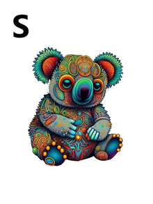 可爱考拉拼图，成人休闲玩具，不对称动物形木制拼图，家庭和朋友游戏，适合圣诞节和生日礼物，拼图，拼图，拼图，智商游戏，游戏拼图，冰拼图，拼图桌，1000 片拼图 - 杏色 - 查看 7