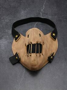 1 件万圣节派对朋克复古拉链皮革面罩男女通用时尚配饰装饰面罩，适合送礼