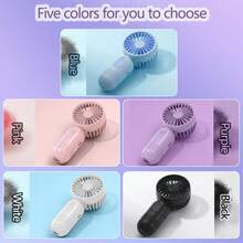 Mini ventilador portátil, ventilador de mano pequeño, ventilador de pestañas, recargable por USB, ventilador de mano de 3 velocidades 500mAh, adecuado para oficina, viajes al aire libre, camping