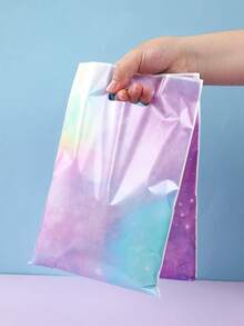 10/25/50 件彩色银河派对礼品袋，16.5*25 厘米手提袋，太空派对手提袋，星空塑料礼品包装袋，宇宙主题派对礼品包装袋，生日派对礼品袋，星夜派对储物袋，太空主题派对用品，天文爱好者用品，婚礼装饰，婚礼用品，新娘送礼会回礼，生日装饰，节日派对用品，超市用品 - 彩色銀河 - 查看 5