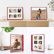 1个亚克力悬浮相框 - 可摆放在桌面或墙上，高透明度PMMA材质，多种尺寸可选，简约透明边框，适用于家居、办公室、照片墙 - 秋季装饰、节日礼物、工作空间必备、摄影佳品、优雅、圣诞节、感恩节、新年、冬季家居装饰 - 彩色 - 查看 3