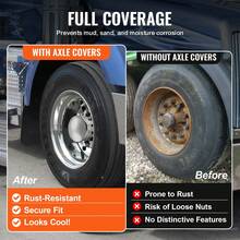 Rear Axle Wheel Covers, Dome Axle Cover For Semi Truck, ABS Electroplate Rust-Resistant Lug Nut Covers, Universal Fit, Installation Tool Included, Complete Axle Cover Combo Kit - 13.94x8.66 inch - 查看 6