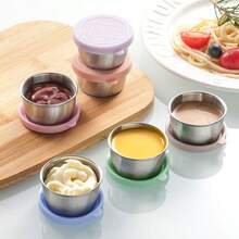 Small Leakproof 3/6x1.6oz Reusable Stainless Steel Salad Dressing Containers With Lids - For Lunch Boxes, Sauce Containers, Picnics, Travel Meal Prep And Kitchen Storage - Multicolor - View 7