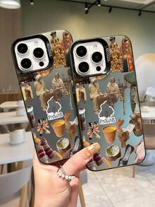 1 件创意复古图案手机壳，IMD 防震防滑保护套，适用于 16/11/13/15/15 Plus/15 Pro/15 Pro Max/12/14 Pro Max/11 Pro Max/12 Pro/12 Pro Max/13 Pro/13 Pro Max/14 Pro/14 Plus、Galaxy/Redmi/Oppo/Vivo/Infinix - 灰色 - 查看 4