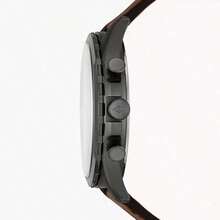 Fossil 男士石英表，三个子表盘和日期显示，白色/灰色表盘，棕色表带，商务休闲风格 FS5696/FS5815 - 灰色 - 查看 3