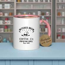 1pc Witch Coffee Mug - Halloween Witch Hat & Cauldron Design, Durable Ceramic Cup With "Come Have A Spell" Quote, Dishwasher , Perfect Gift For Halloween, Christmas, Birthday, Thanksgiving, Mother'S Day, Home & Office Use, Halloween Decorations - 黑色 - 查看 8