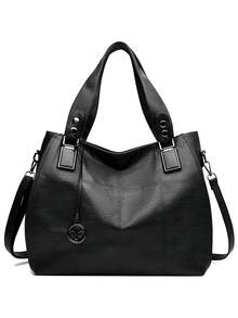 2025 New Fashion Middle Aged Women's Mom Bag Large Capacity Handheld Shoulder Bag Versatile Style Soft Leather Diagonal Straddle