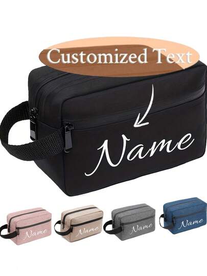 1pc Custom Logo Travel Toiletry Bag For Women And Men, Water-Resistant Shaving Bag For Toiletries Accessories, Foldable Storage Bags With Divider And Handle For Cosmetics Brushes Tools, Portable, Multifunction, Versatile, Large Capacity, All-Purpose, Colorful, Cute, Adorable, Kawaii, Y2K, Vacay Vibes/Vacation, Leisure