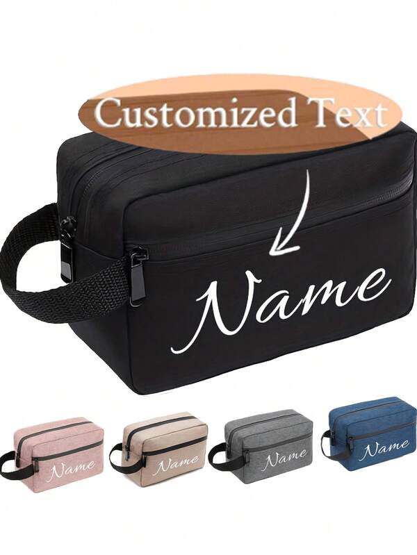 1pc Custom Logo Travel Toiletry Bag For Women And Men, Water-Resistant Shaving Bag For Toiletries Accessories, Foldable Storage Bags With Divider And Handle For Cosmetics Brushes Tools, Portable, Multifunction, Versatile, Large Capacity, All-Purpose, Colorful, Cute, Adorable, Kawaii, Y2K, Vacay Vibes/Vacation, Leisure