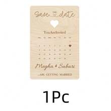 Custom-Designed Wooden Wedding Invitations With Text, Wedding Keepsakes, Wedding Invitation Cards, Wooden Date Storage Boxes, Wedding Supplies Engraved Date Calendars, Suitable For Beach And Engagement Celebrations, Simple And Practical, Perfect For Children's Art Activities. - Multicolor - View 9