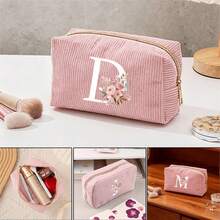 Túi đựng mỹ phẩm bằng vải nhung kẻ tùy chỉnh theo chữ cái A-Z - Túi đựng mỹ phẩm du lịch dung tích lớn, khóa kéo trơn tru, thiết kế có thể gập lại, món quà lý tưởng cho phái nữ, phụ kiện cho phù dâu | Túi đựng đồ vệ sinh cá nhân cá nhân hóa | Túi đựng đồ, Túi trang điểm, Vật dụng cần thiết khi đi du lịch - Nhiều màu - Xem 19