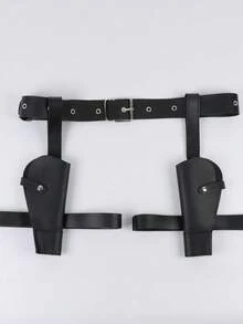 Unisex Gun Holster, Adventurer Spy Lara Costume Belt, Accessory Halloween Cosplay Prop - A - View 8