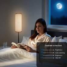 AMILL 63-Inch Modern Floor Lamp With Adjustable Tripod Base & USB-Powered Lighting - Dimmable White/Cool/Warm, Sturdy Metal Construction, Curved Gooseneck Arm & Plug-Free Operation For Living Room, Bedroom,, Home Office - Floor - 彩色 - 查看 6