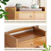 Soporte Para Microondas De 3 Niveles, Carritos Utilitarios Rodantes Con Cajón, Mesa Auxiliar De Madera Con Ruedas, Barra De Servicio Rodante De Tres Capas, Retro Organizador De Estante Para Panaderos, Mesa Auxiliar Moderna Para Restaurante, Hotel, Dormitorios - Caqui - Ver 8